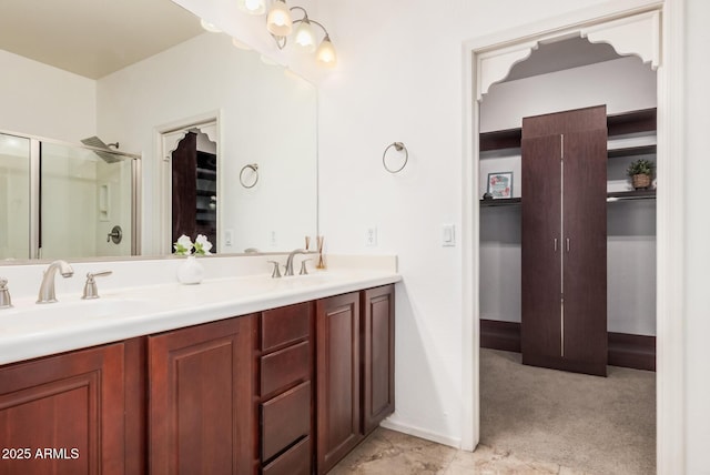 3622 E Sparrow Pl, Chandler, AZ 85286 - full bathroom featuring a stall shower and double vanity