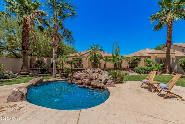 3622 E Sparrow Pl, Chandler, AZ 85286 - view of swimming pool with a fenced backyard and a patio area