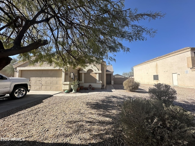 exterior space featuring a garage