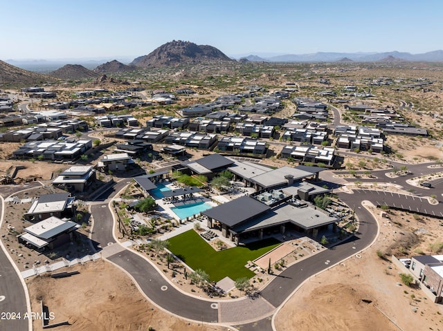 bird's eye view featuring a mountain view