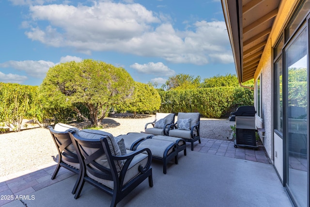 view of patio / terrace featuring an outdoor hangout area