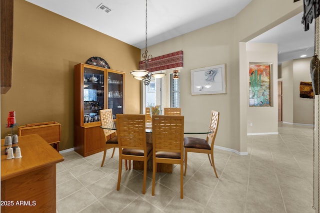 view of tiled dining room