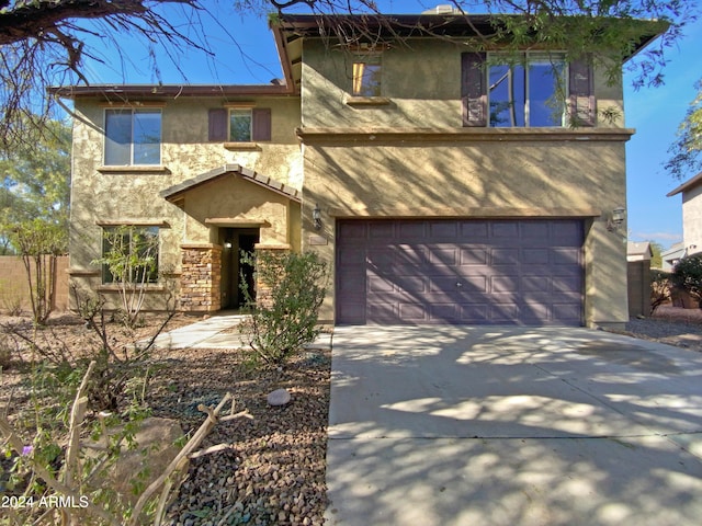 view of front facade with a garage