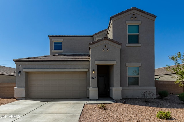 view of front of home featuring a garage