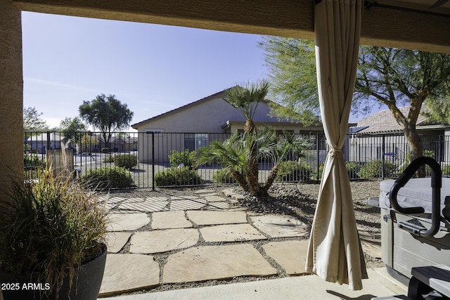 view of patio with a fenced backyard