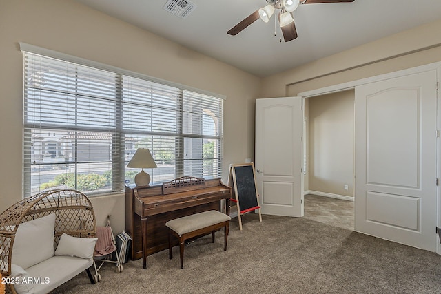 3925 E Elmwood St, Mesa, AZ 85205 - sitting room featuring a ceiling fan and carpet