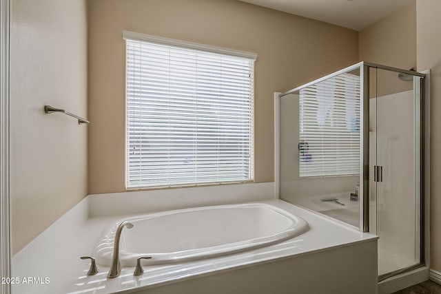 3925 E Elmwood St, Mesa, AZ 85205 - full bathroom with a shower stall and a garden tub