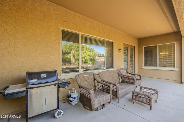 3925 E Elmwood St, Mesa, AZ 85205 - view of patio with area for grilling and an outdoor hangout area