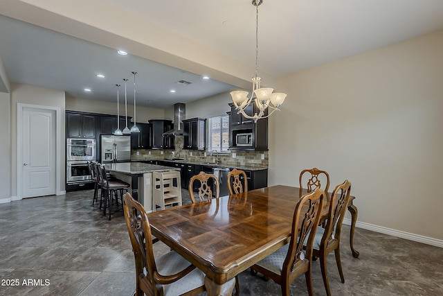 3925 E Elmwood St, Mesa, AZ 85205 - dining room featuring a chandelier and recessed lighting