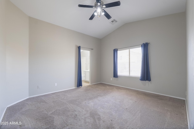 41388 W Hopper Dr, Maricopa, AZ 85138 - carpeted empty room with ceiling fan, vaulted ceiling, and baseboards