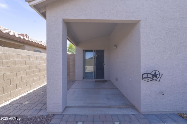 41388 W Hopper Dr, Maricopa, AZ 85138 - entrance to property with stucco siding, a patio area, and fence