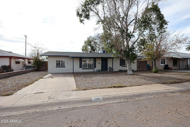 view of single story home