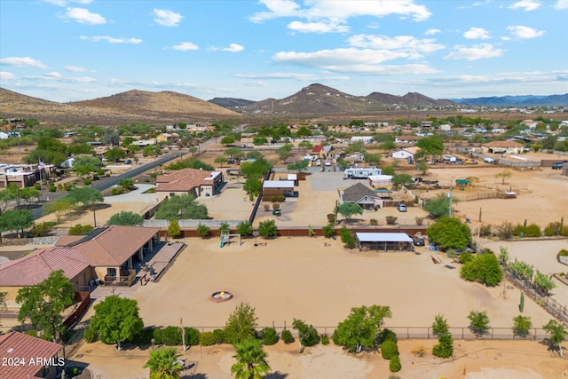 drone / aerial view with a mountain view