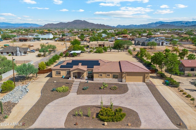 aerial view featuring a mountain view