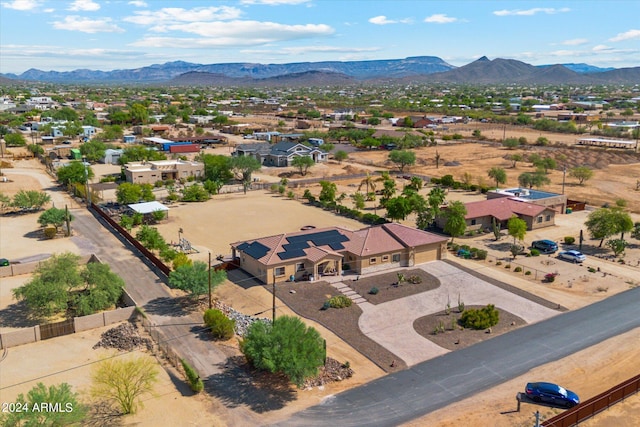 aerial view with a mountain view