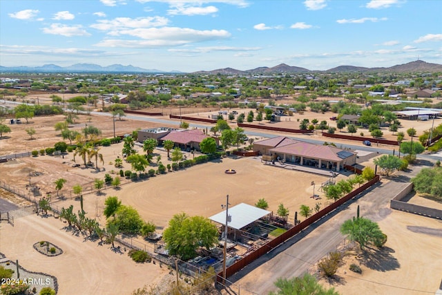 aerial view with a mountain view