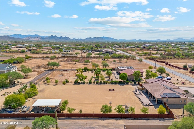 aerial view with a mountain view