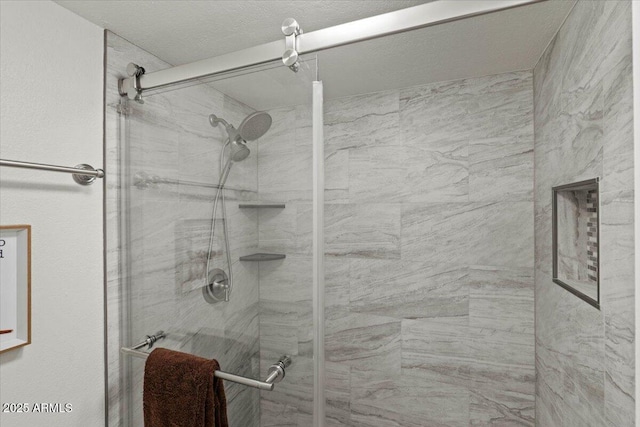 bathroom featuring a stall shower