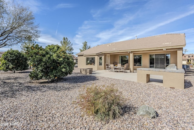 back of house featuring exterior kitchen and a patio area