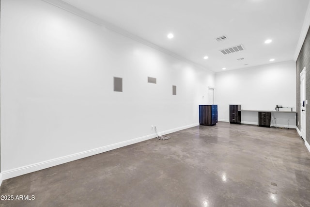1208 E Tuckey Ln, Phoenix, AZ 85014 - spare room featuring concrete floors, recessed lighting, and crown molding