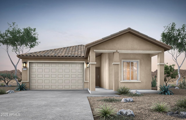 view of front facade featuring a garage