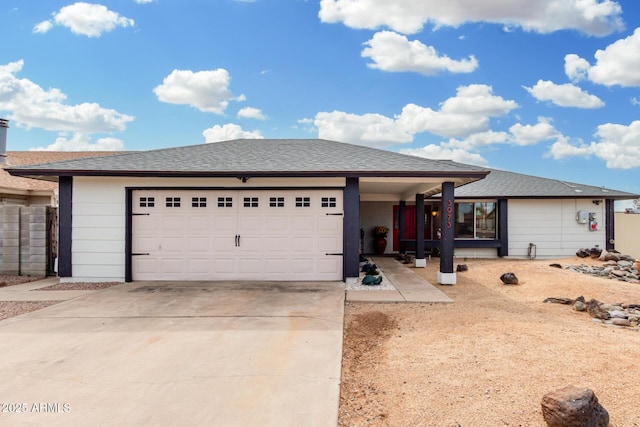 view of front of property with a garage