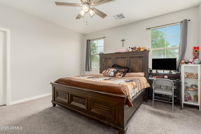 12357 W Whyman Ave, Avondale, AZ 85323 - bedroom with light colored carpet, ceiling fan, and baseboards