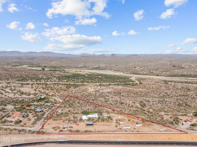 bird's eye view featuring a mountain view