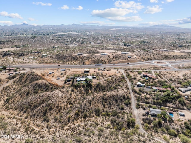 bird's eye view with a mountain view