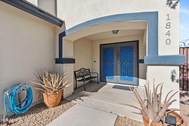 entrance to property with french doors