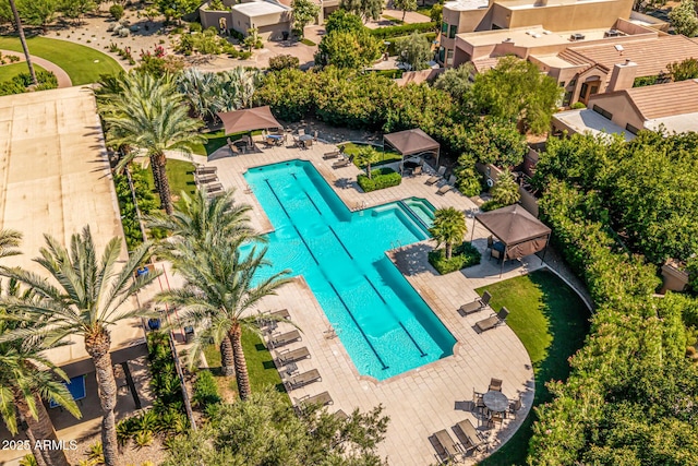 7710 E Gainey Ranch Rd E Unit 115, Scottsdale, AZ 85258 - bird's eye view of a pool area