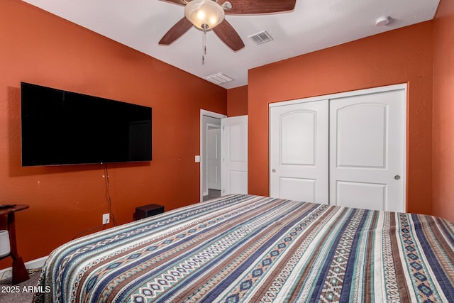 40913 W Williams Way, Maricopa, AZ 85138 - bedroom featuring a closet and ceiling fan