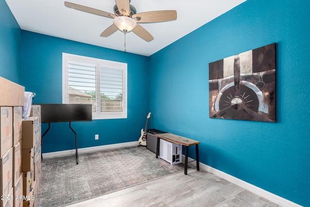 40913 W Williams Way, Maricopa, AZ 85138 - unfurnished office with ceiling fan and wood finished floors