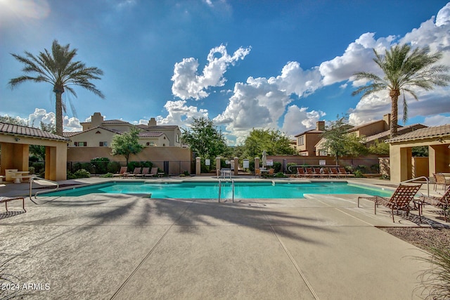 view of pool featuring a patio area