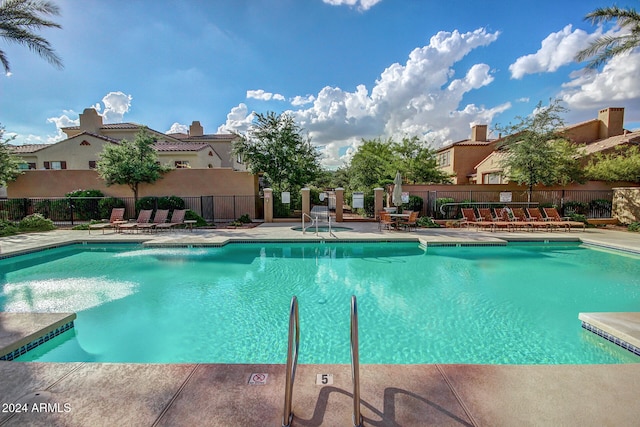 view of pool with a patio area