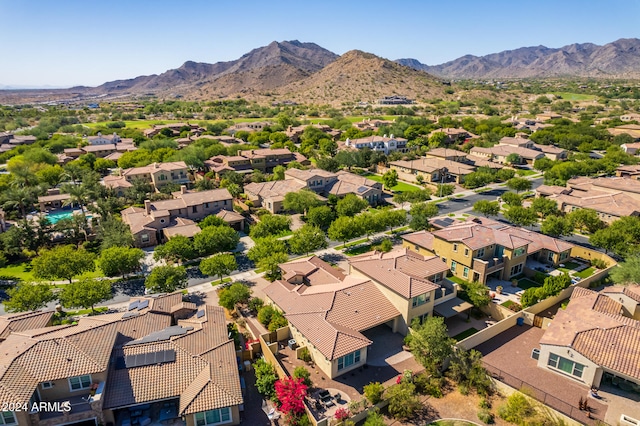 aerial view with a mountain view