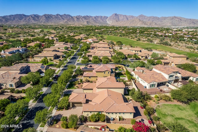 aerial view with a mountain view