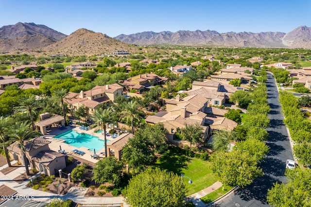 bird's eye view featuring a mountain view