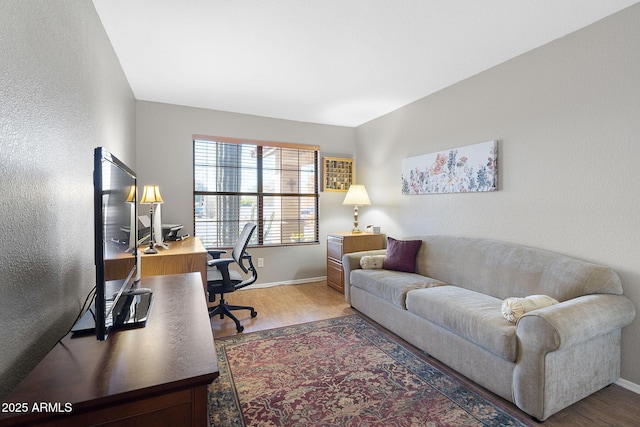 office with hardwood / wood-style floors