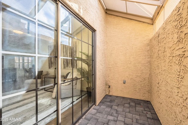 exterior space featuring stucco siding