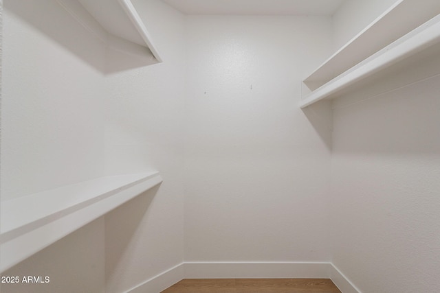 walk in closet featuring light wood finished floors