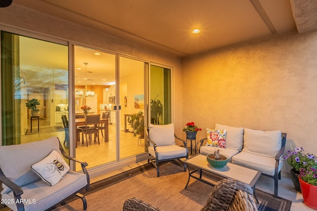 view of patio with an outdoor living space