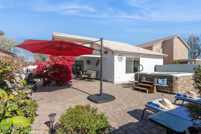 view of patio featuring a bar