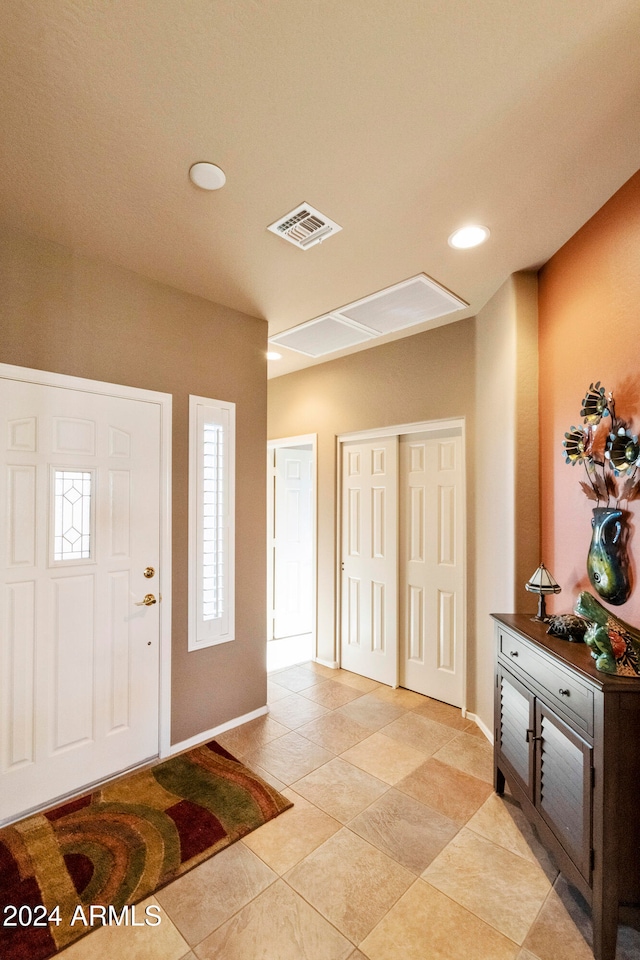 view of tiled entrance foyer