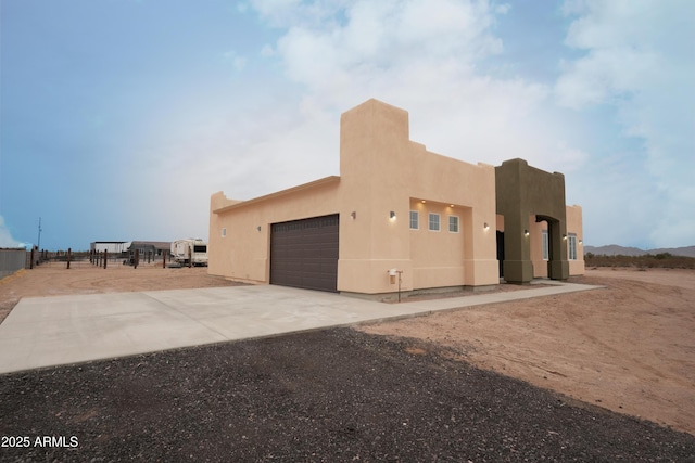 exterior space featuring a garage