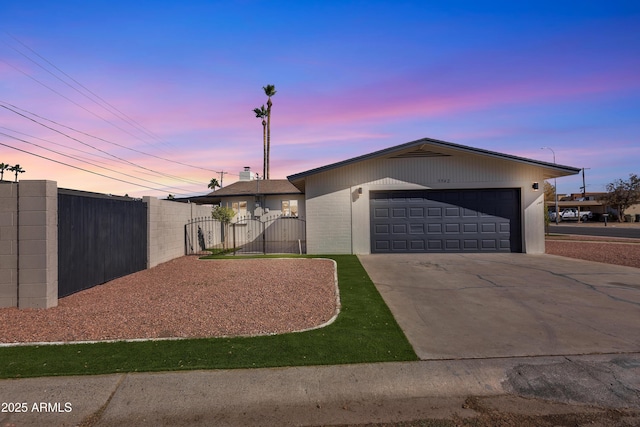 view of front facade with a garage