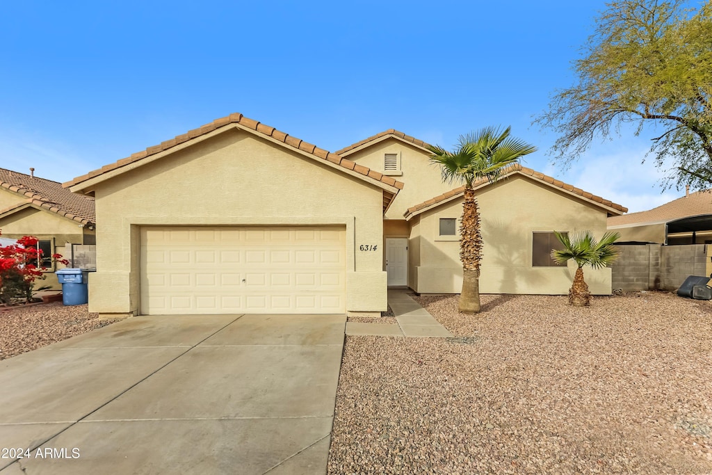 view of front of home featuring a garage