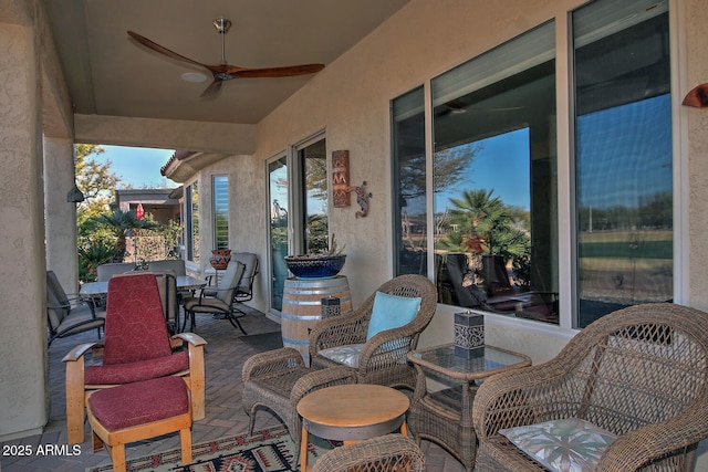 view of patio / terrace with ceiling fan