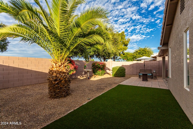 view of yard featuring a patio