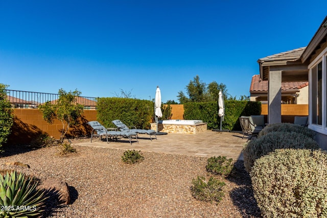 view of yard featuring a patio